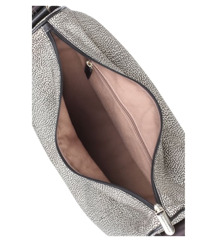 “Luna Bag” Medium in Jet O.P. e Pelle – Borbonese